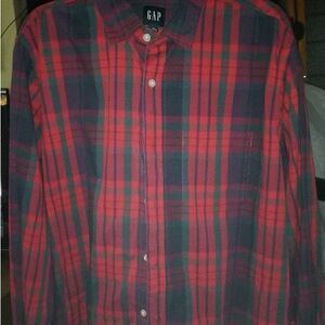 GAP Men's Vibrant Plaid Button-Down Shirt